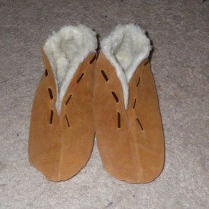 NEW Leather/Sherpa Slippers, From Switzerland, 5